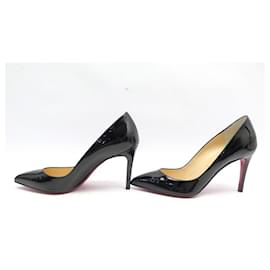 Christian Louboutin-NEW CHRISTIAN LOUBOUTIN PIGALLE SHOES 85 Black patent leather 36.5 SHOES-Black