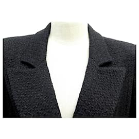 Chanel-NEW SHORT SLEEVE CHANEL JACKET 3/4 XL 44 P20718V12103 BLUE TWEED JACKET-Navy blue