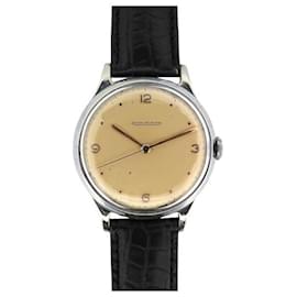Jaeger Lecoultre-VINTAGE JAEGER-LECOULTRE JUMBO WATCH 37 MM MECHANICAL STEEL PALAIDER STEEL WATCH-Silvery