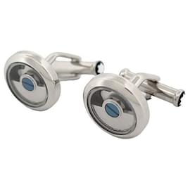 Montblanc-NINE MONTBLANC WATCHMAKING CUFFLINKS 116668 SILVER CUFFLINKS-Silvery