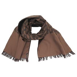 Hermès SCIARPA HERMES VINTAGE FODERATA VISO PLUME CASHMERE SETA CASHMERE SCIARPA SETA Marrone