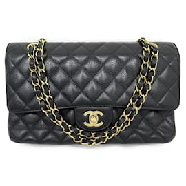 Chanel-CHANEL TIMELESS CLASSIC MEDIUM CAVIAR LEATHER HAND BAG-Black
