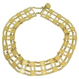 Chanel-CEINTURE CHANEL CHAINE MEDAILLONS LOGO CC & ETOILES 95-103 CHAIN GOLD BELT-Doré
