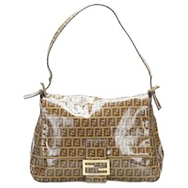 Fendi-Zucchino Canvas Mamma Baguette-Marron