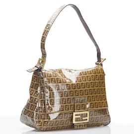 Fendi-Zucchino Canvas Mamma Baguette-Marron