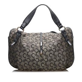 Céline Borsa hobo in tela agrodolce C Macadam Marrone