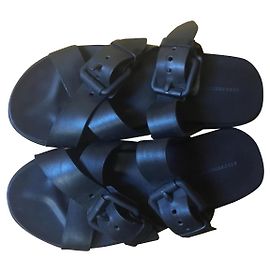 Alexander Wang Kriss Black Leather Mules Black