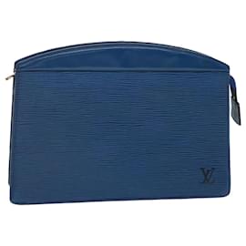 Louis Vuitton-Bolsa Clutch LOUIS VUITTON Epi Trousse Creta Azul M48405 Autenticação de LV 39974-Azul