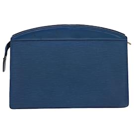 Louis Vuitton-LOUIS VUITTON Epi Trousse Crete Clutch Blau M48405 LV Auth 39974-Blau