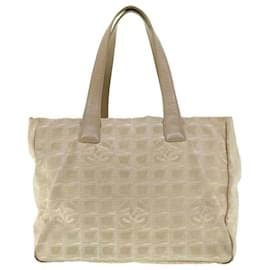 Chanel-CHANEL New Travel Line Shoulder Bag Canvas Beige CC Auth 39766-Beige