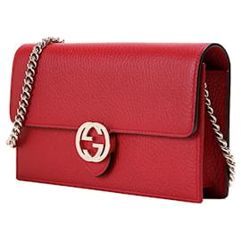 Gucci-Gucci Shoulder Bag Red Woman Leather Dollar Calf Mod. 510314 CAO0g 6420-Red