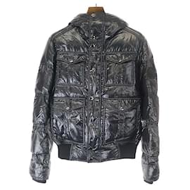 Gucci-*GUCCI Gucci  Logo Patch Nylon Down Jacket Black Size: 44 men's-Black