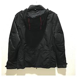 Gucci-*GUCCI Gucci webbing line outer zip-up jacket nylon jacket polyester/cotton men's black black-Black