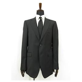Gucci-*[GUCCI Gucci] mohair blend single 2 button striped woven pattern jacket (men's) SIZE 48R black-Black