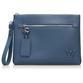 Louis Vuitton-Louis Vuitton Blue Aerogram Takeoff Pouch-Blue