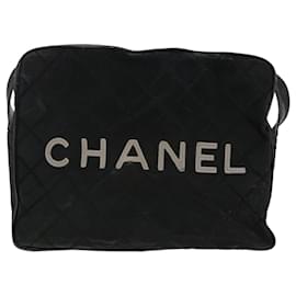 Chanel-CHANEL Sports Matelasse Shoulder Bag Canvas Black White CC Auth yk6515-Black,White