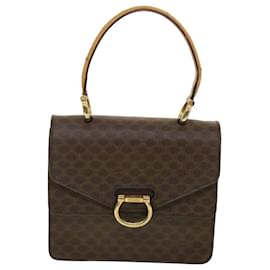 Céline-CELINE Borsa a Mano Tela Macadam Pelle PVC Marrone Auth ar9218-Marrone