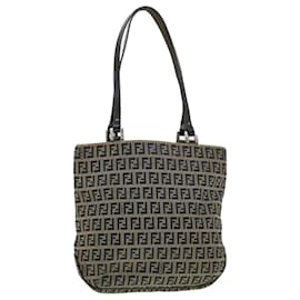Fendi-FENDI Zucchino Canvas Tote Bag Navy Auth rd4752-Navy blue