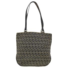 Fendi-FENDI Zucchino Canvas Tote Bag Navy Auth rd4752-Navy blue