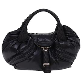 Fendi-FENDI Spy Hand Bag Moncler Collaboration Nylon Black Auth yk6510-Black