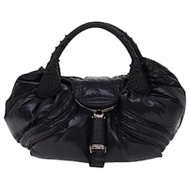 Fendi-FENDI Spy Sac à main Moncler Collaboration Nylon Black Auth yk6510-Noir