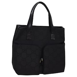 Gucci-GUCCI GG Canvas Hand Bag Black 76479 Auth am4153-Black