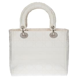 Dior-Bolsa DIOR Lady Dior em algodão branco - 100303-Branco