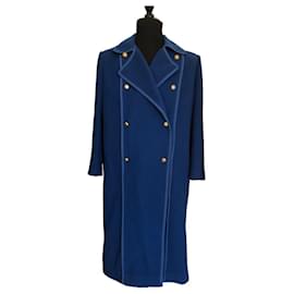 Chanel-Vintage Chanel Boutique Long Blue Coat-Blue