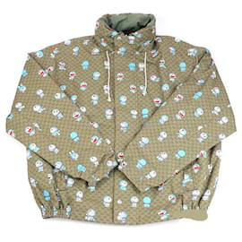 Gucci-*Gucci x Doraemon [GUCCI x DORAEMON] GG Reversible Jacket Detail 2 Beige x Green Outer Hood Apparel Men's Old Clothes #50 DORAEMON x GUCCI GG REVERSIBLE JACKET-Beige,Green
