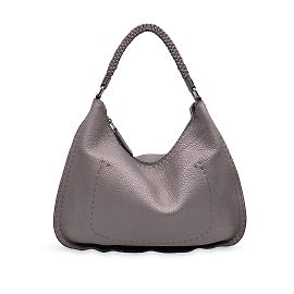 Fendi Borsa a tracolla Hobo in pelle argento Selleria Argento