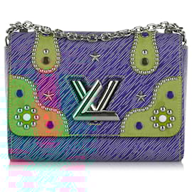 Louis Vuitton-Louis Vuitton Blue Studded Epi Twist MM-Blue