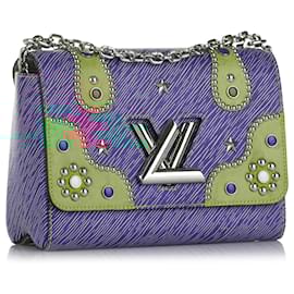 Louis Vuitton-Louis Vuitton Blue Studded Epi Twist MM-Blue