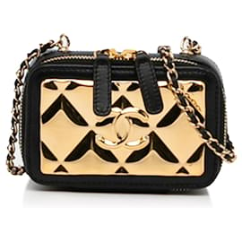 Chanel-Chanel Gold CC Quilted Golden Plate Vanity Crossbody-Other