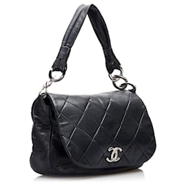 Chanel-Chanel Black CC Matelasse Flap Shoulder Bag-Other