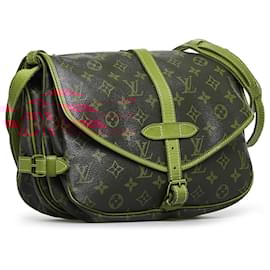 Louis Vuitton-Louis Vuitton Monogram Marron Saumur 30-Marron