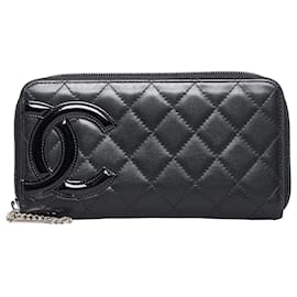 Chanel-Portefeuille zippé Chanel Black Cambon Ligne-Noir