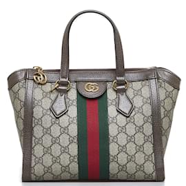 Gucci-Small GG Supreme Ophidia Tote Bag 547551-Beige
