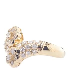 & Other Stories-18K Diamant Fleur Anneau-Dourado