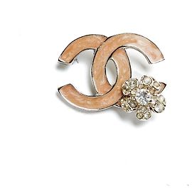 Chanel CC Logo Brosche Silberfarben Silber