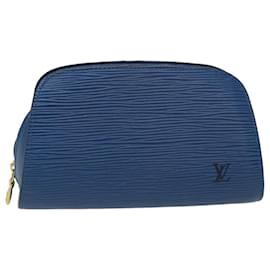 Louis Vuitton-LOUIS VUITTON Epi Dauphine PM Pouch Blue M48445 LV Auth ti1020-Blue