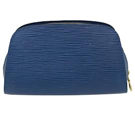 Louis Vuitton-LOUIS VUITTON Epi Dauphine PM Pouch Blue M48445 LV Auth ti1020-Blue