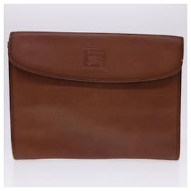 Autre Marque-Burberrys Clutch Bag Leather 2Set Brown Black Auth bs4863-Brown,Black