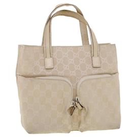 Gucci-GUCCI GG Canvas Hand Bag Beige Auth 40282-Beige