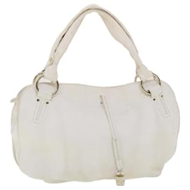 Céline-CELINE Shoulder Bag Leather White PP-SA-1027 Auth th3524-White