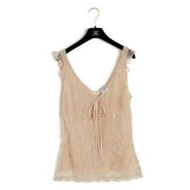 Chanel-05P BEIGE PIZZO SU SETA EN40-Beige