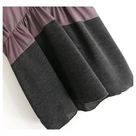 Marni-Marni Embellished Neck Silk & Knit Top-Grey