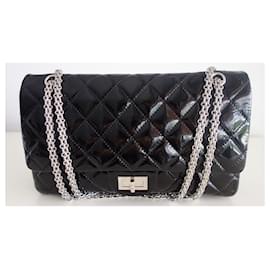 Chanel-Chanel Bag 2.55 Black patent leather-Black