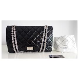 Chanel-Chanel Bag 2.55 Black patent leather-Black