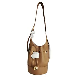 Borsa a secchiello Lancel Cheri PM in pelle beige Marrone Beige Gold hardware