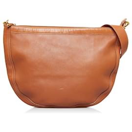 Gucci-Gucci Brown Bamboo Leather Shoulder Bag-Brown